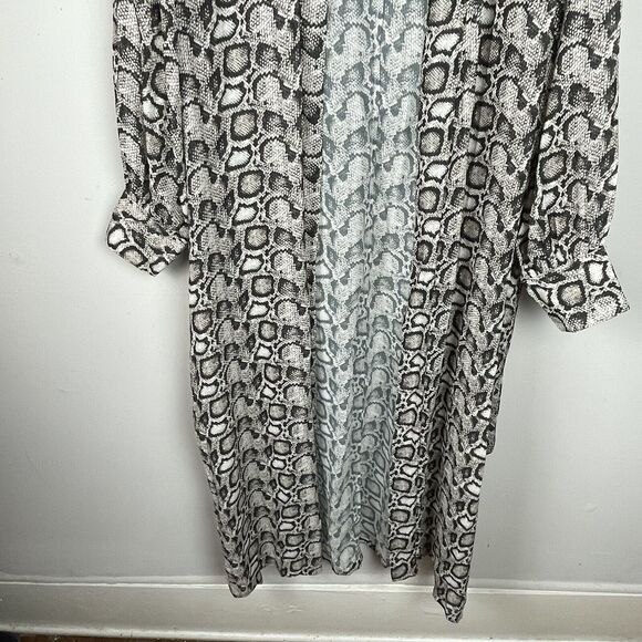 Good American Snake Print Sheer Long Sleeve Open Front Belt Duster NWT Size 4/XL - Picture 5 of 10